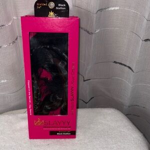 Slayyy Black Drawstring Ponytail 24” Black Stallion NIB